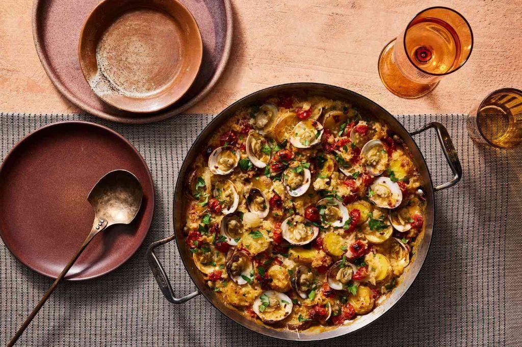 Clam Casserole with Rice and Vegetables