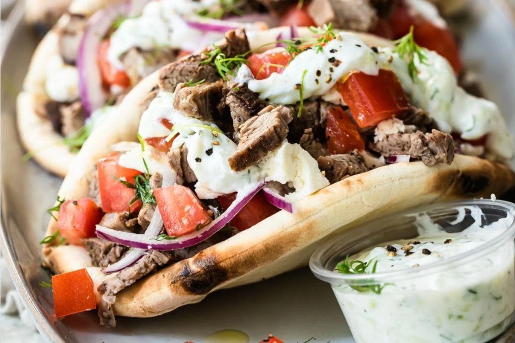 Classic Beef Gyros with Tzatziki Sauce