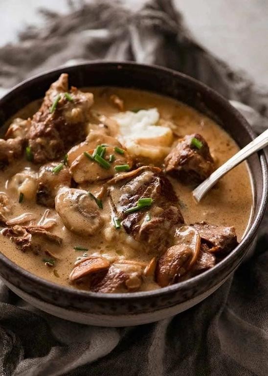 Classic Beef Stroganoff Slow Cooker Casserole