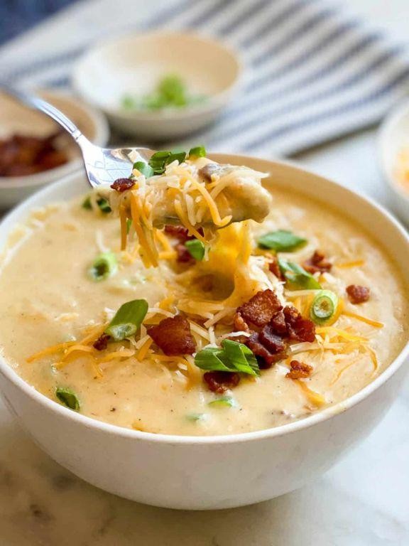 Classic Cheesy Potato and Bacon Soup
