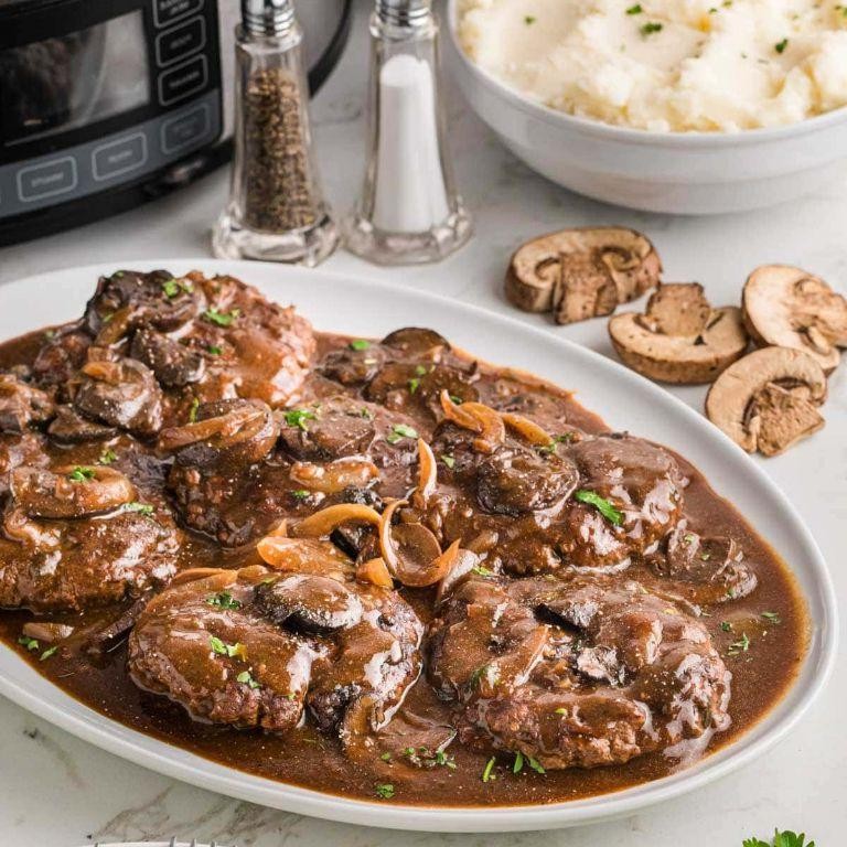 Classic Crockpot Salisbury Steak with Mushroom Gravy