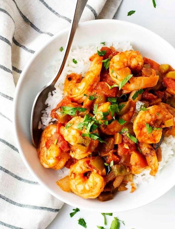 Classic Easy Shrimp Creole with Steamed Rice