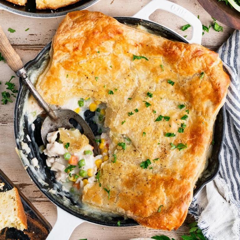 Classic French Chicken Pot Pie with Puff Pastry