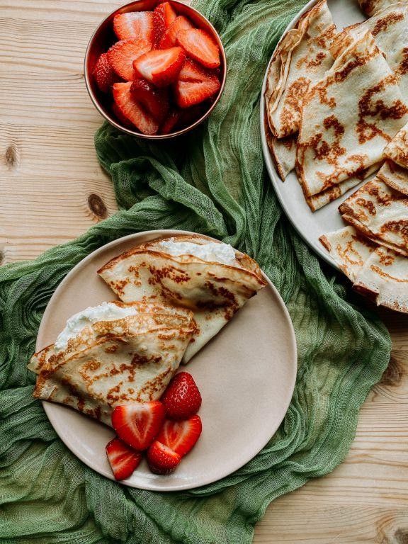 Classic French Crepes with Fresh Berries