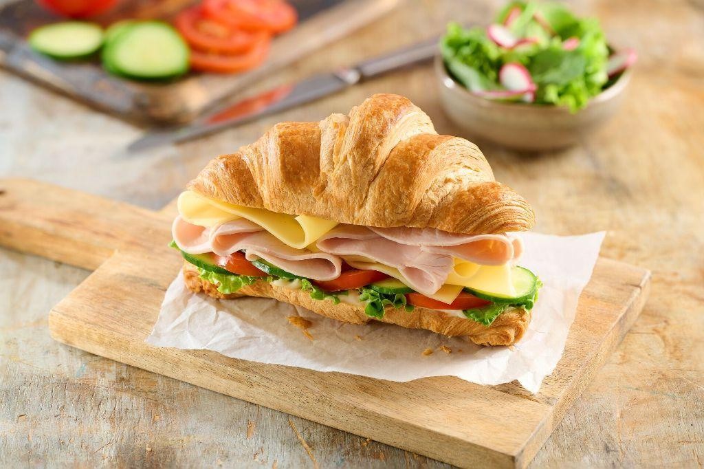 Classic Ham and Cheese Croissant Sandwich