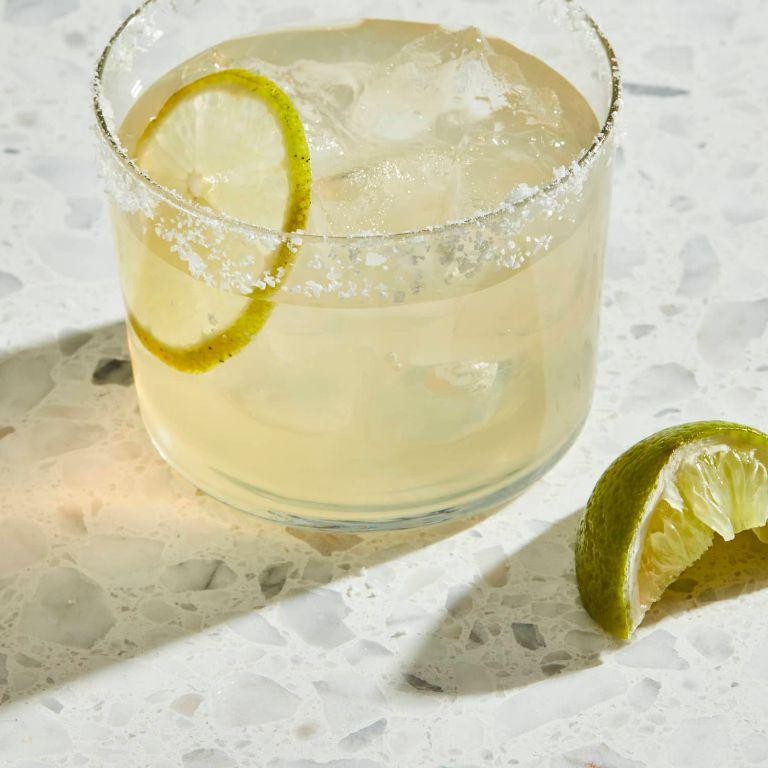 Classic Lime Margarita with a Salted Rim