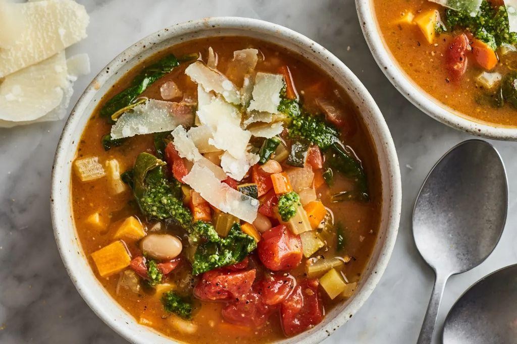 Classic Minestrone Soup with Parmesan