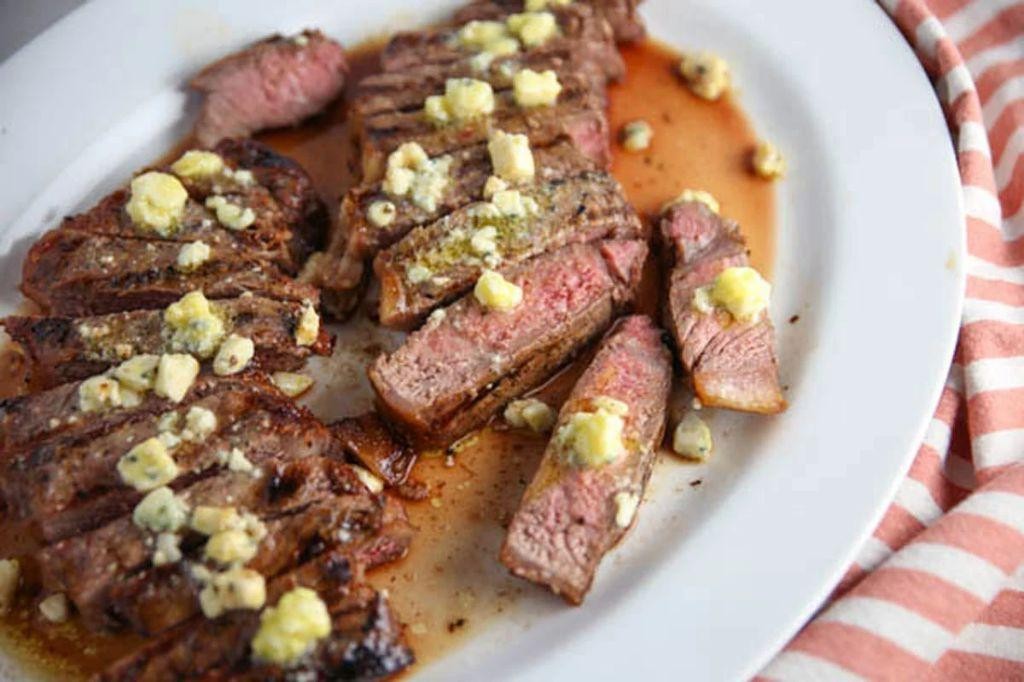 Classic New York Strip with Blue Cheese and Walnut Butter