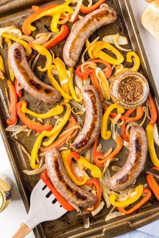 Classic Oven-Baked Bratwurst with Onions