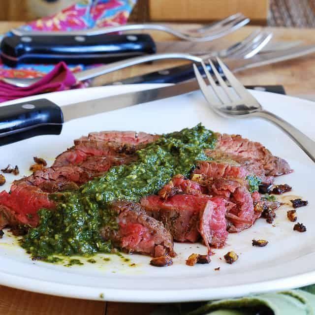 Classic Pan-Cooked Flank Steak with Chimichurri