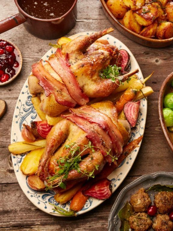 Classic Roast Pheasant with Red Wine Jus