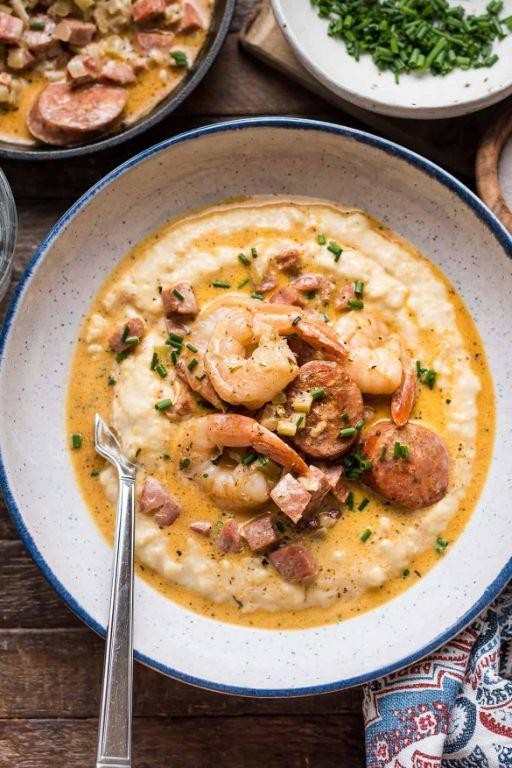 Classic Shrimp and Grits with Spicy Sausage