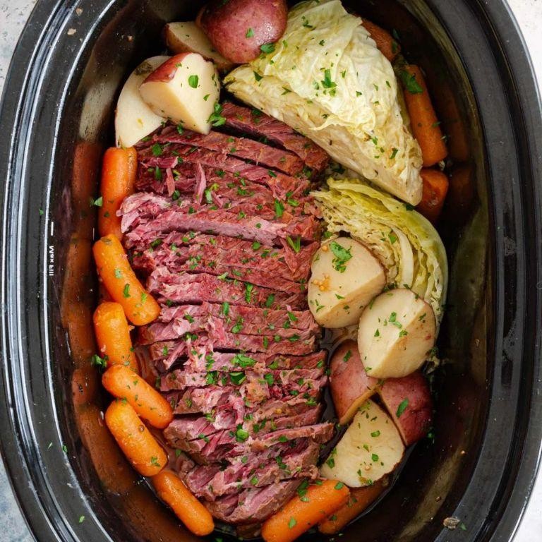 Classic Slow Cooker Corned Beef and Cabbage