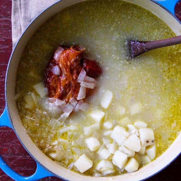 Classic Smoked Ham Hock and Potato Soup