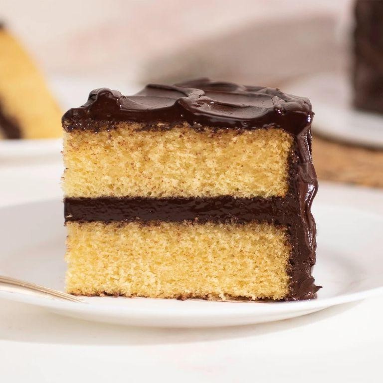 Classic Yellow Box Cake with Chocolate Frosting