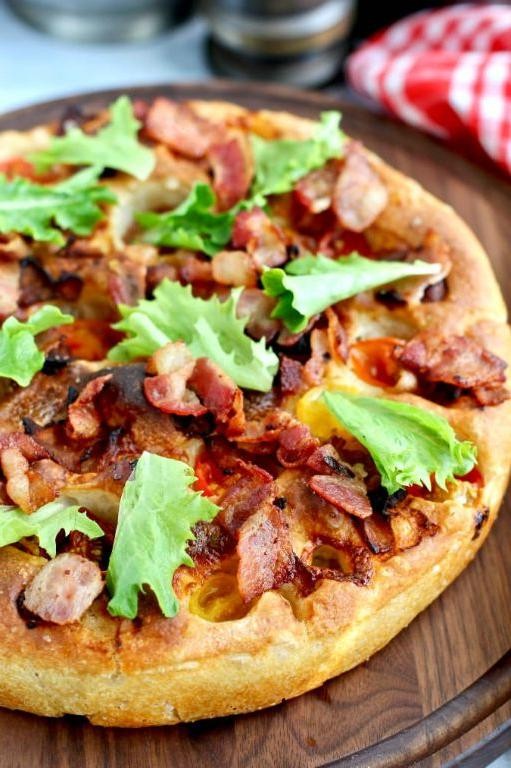 Club Focaccia with Bacon and Tomato