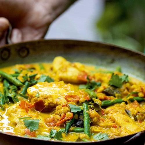 Coconut Curry Baked Monkfish