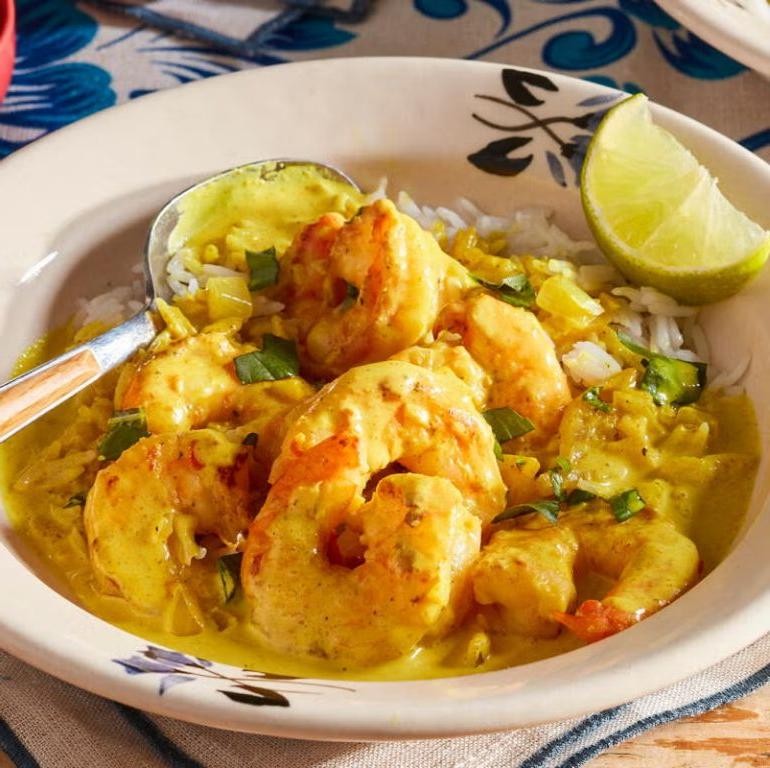 Coconut Curry Broiled Shrimp