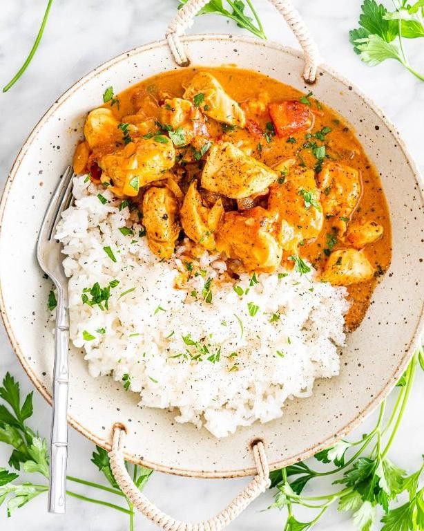 Coconut Curry Chicken with Steamed Rice
