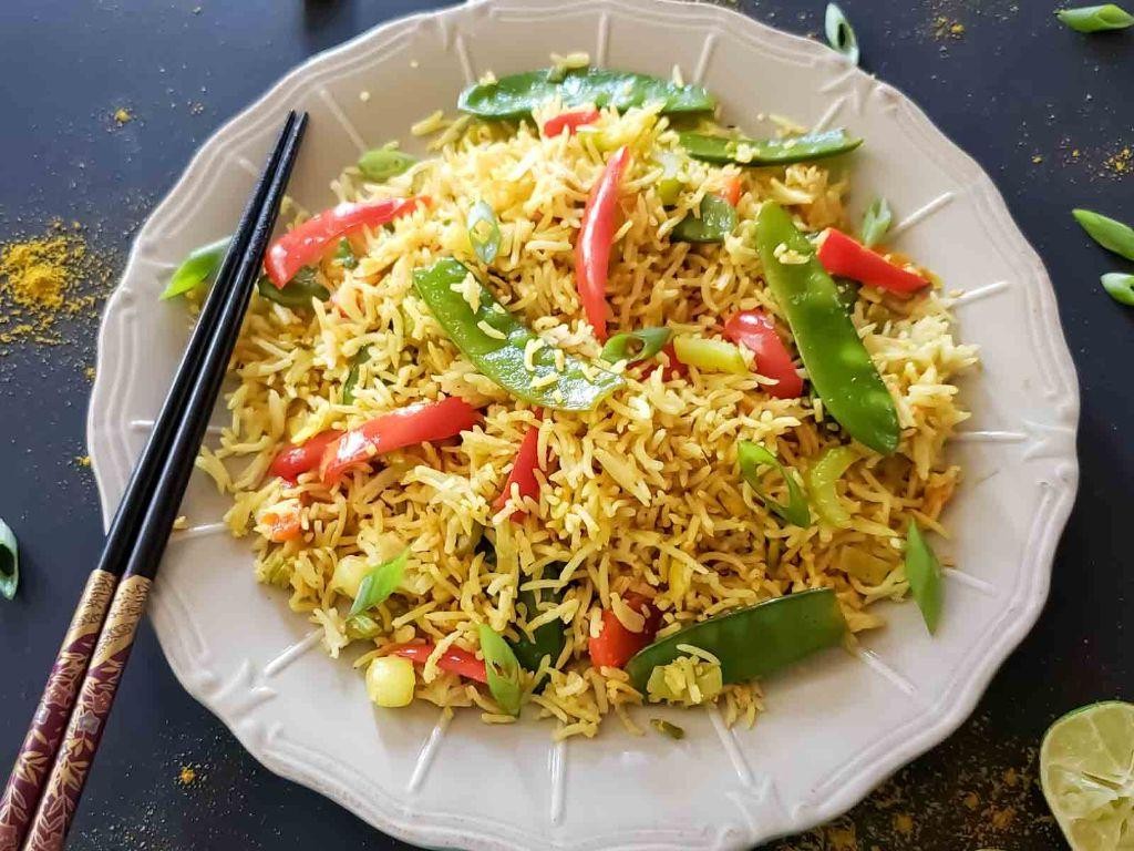 Coconut Curry Fried Rice with Seasonal Vegetables