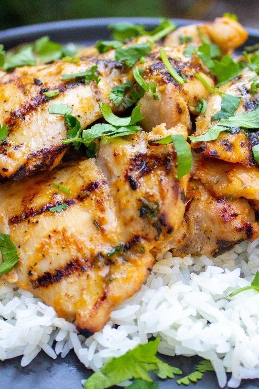Coconut Curry Grilled Chicken Thighs