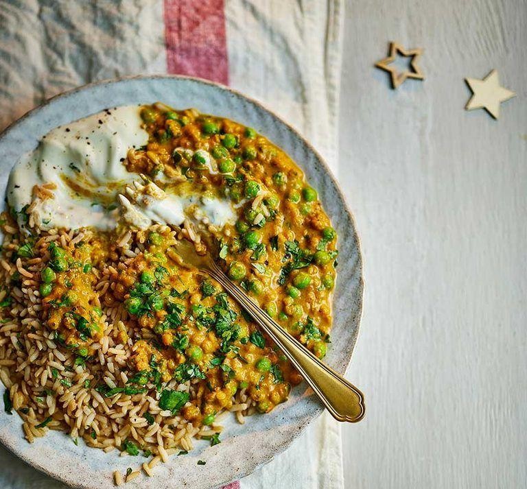Coconut Curry Lentils with Brown Rice
