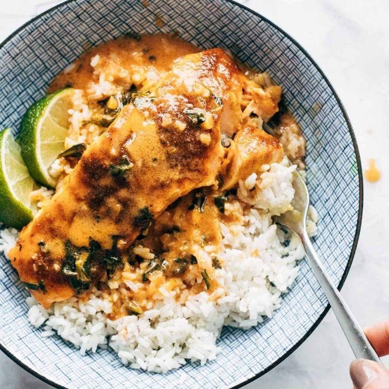 Coconut Curry Salmon and Jasmine Rice
