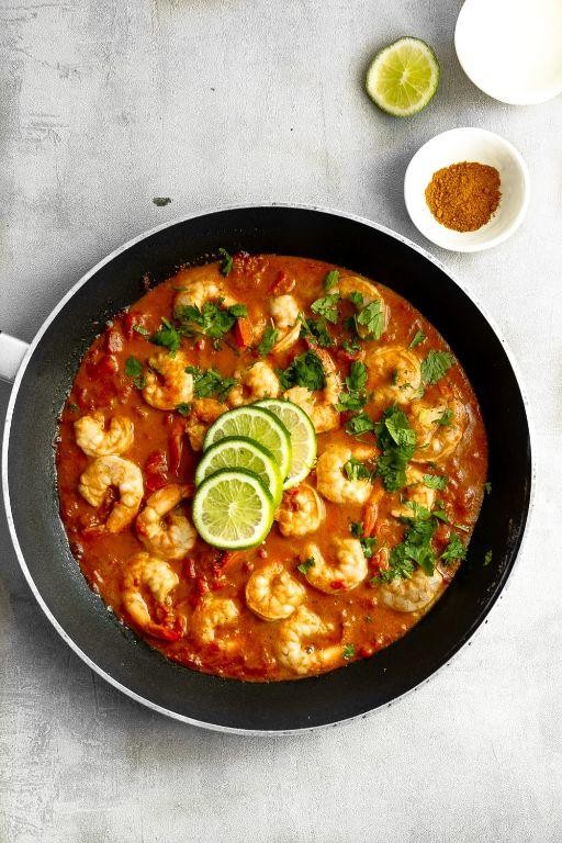 Coconut Curry Shrimp and Orzo Bowl