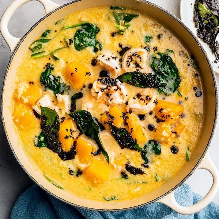 Coconut Curry Shrimp and Squash Stew