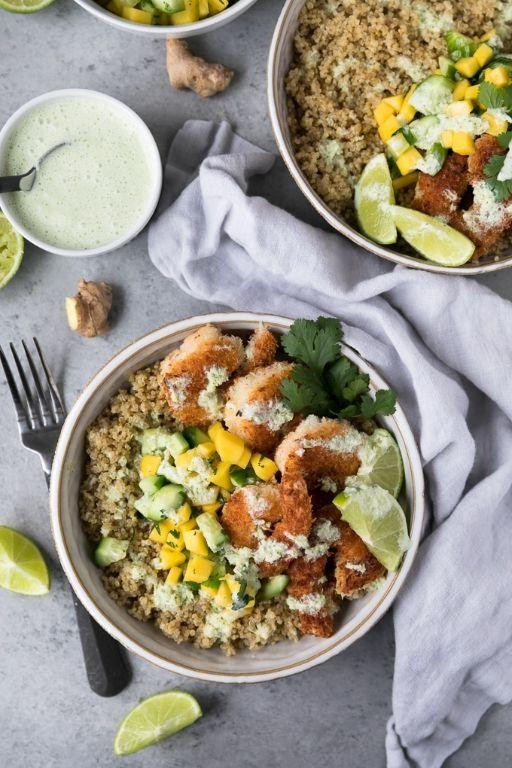 Coconut Lime Shrimp with Quinoa Pilaf