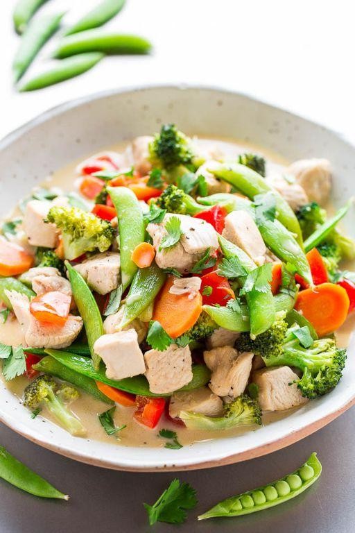 Coconut Milk Chicken Stir-Fry with Vegetables