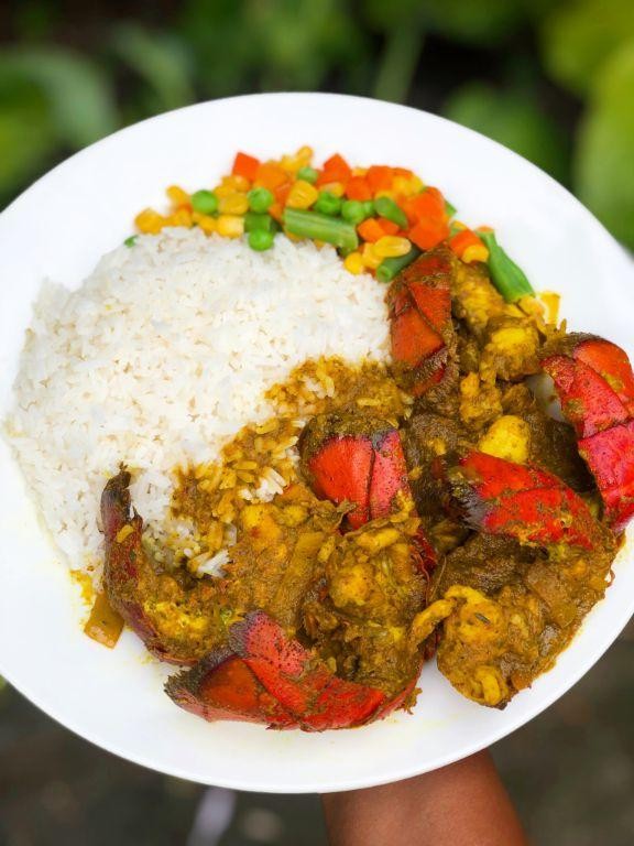 Coconut Milk Steamed Lobster Tail Curry