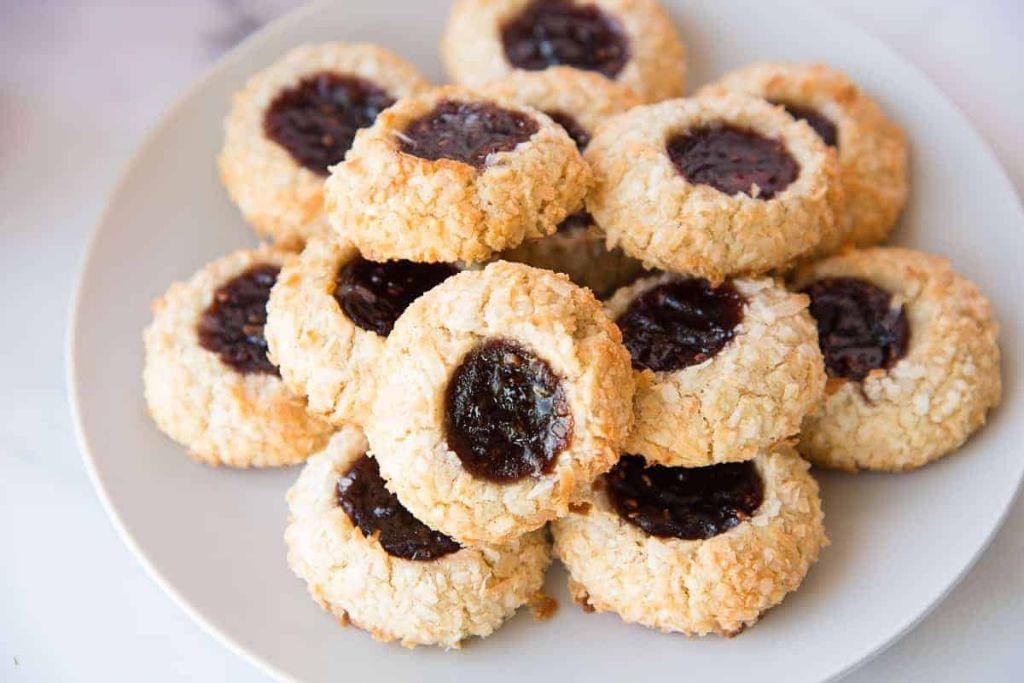 Coconut Whole Wheat Thumbprint Cookies