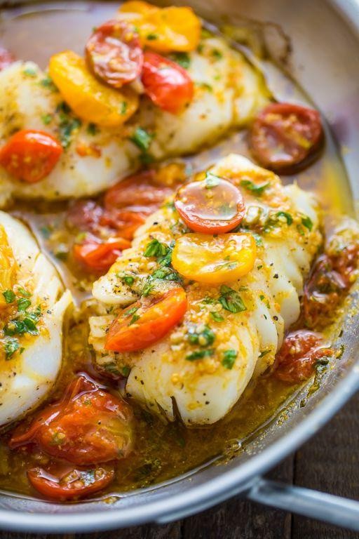 Cod in Italian White Wine and Tomato Sauce