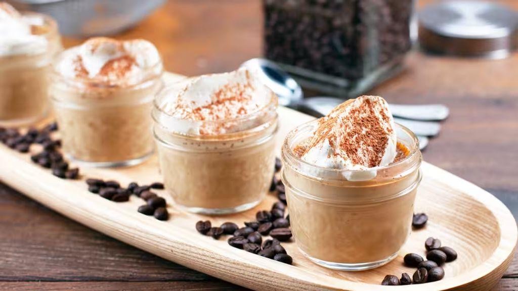 Coffee Custard with Whipped Cream