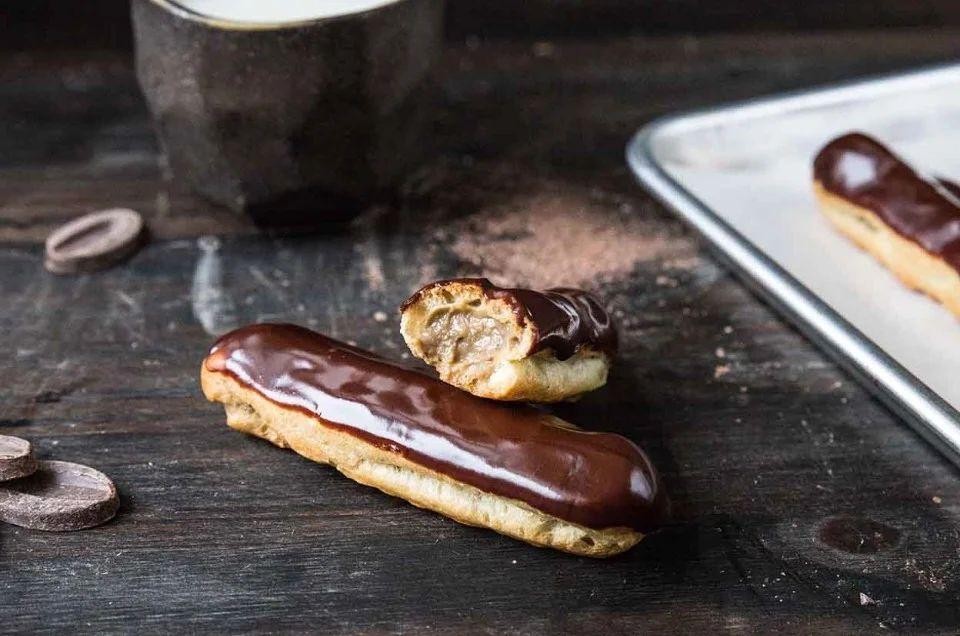 Coffee Éclairs with Espresso Glaze