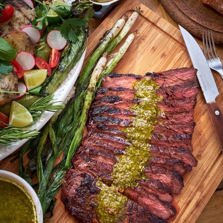 Coffee-Rubbed Skirt Steak with Cherry Glaze