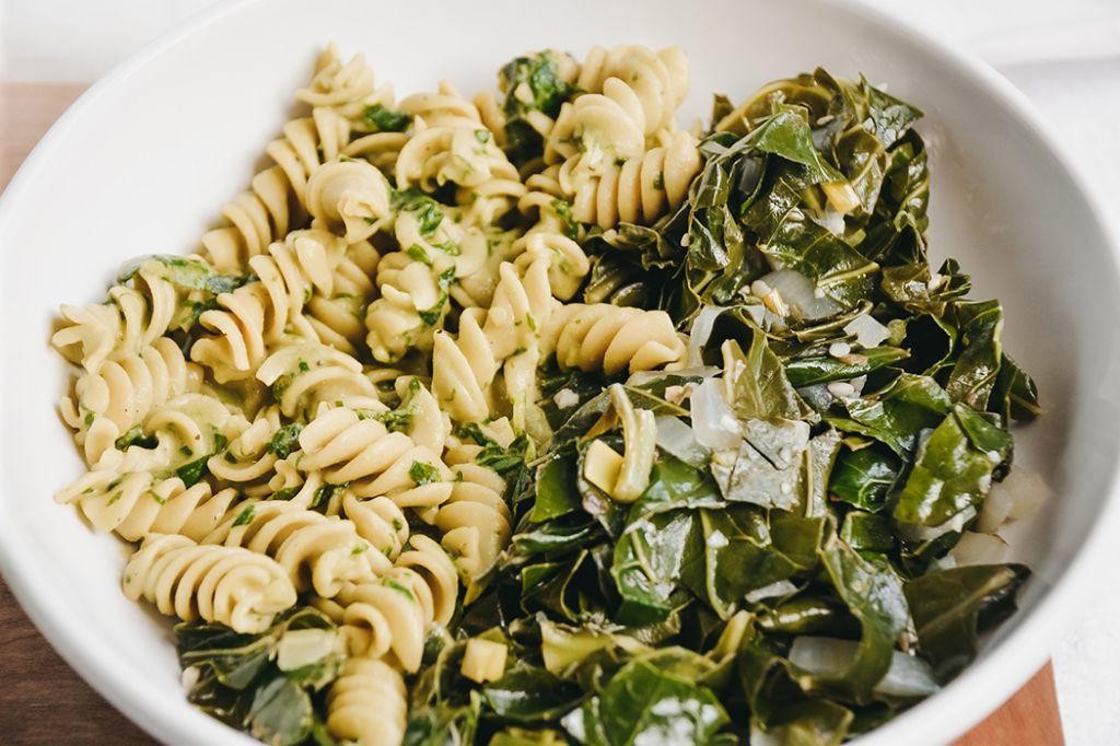 Collard Green Pesto Pasta