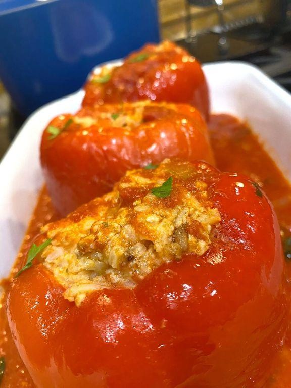 Comforting Stuffed Bell Peppers in Tomato Sauce