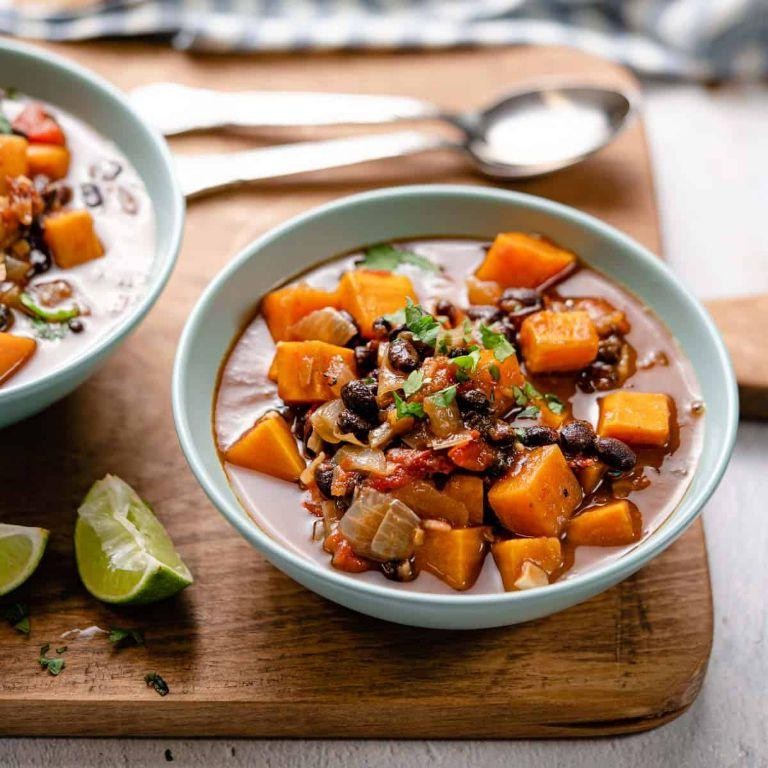 Comforting Sweet Potato and Black Bean Soup
