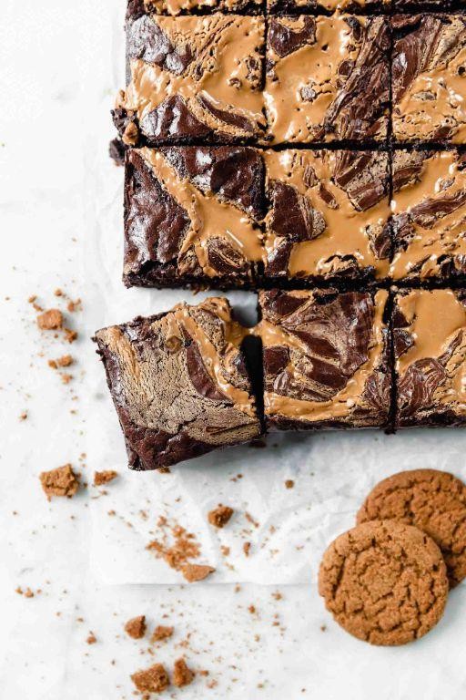 Cookie Butter Swirled Brownies