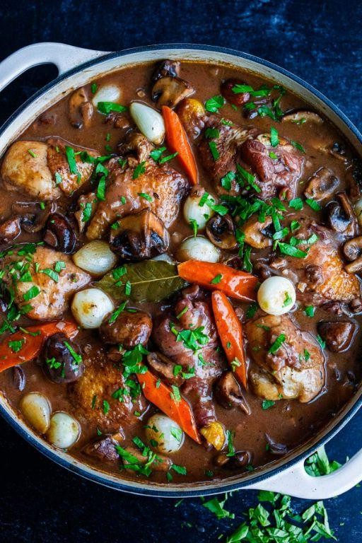 Coq au Vin with Balsamic Glaze for a Modern Twist
