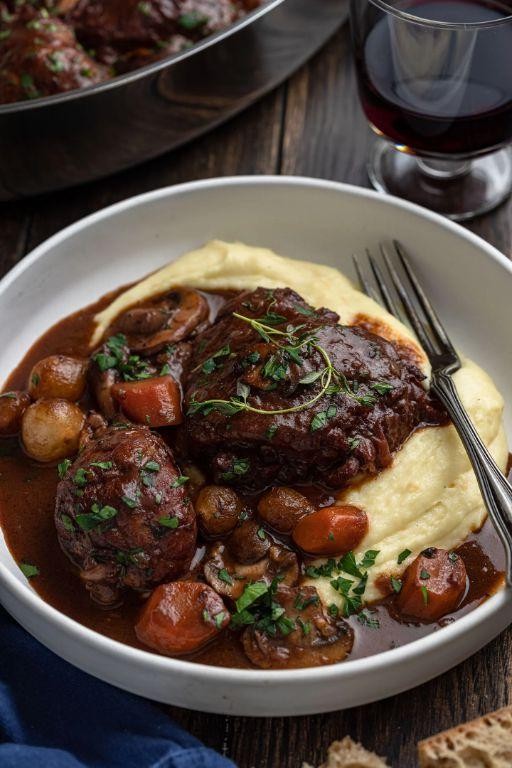 Coq au Vin with Tangy Red Wine Reduction