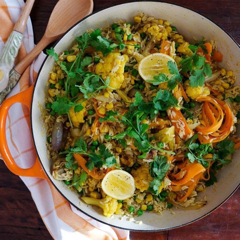Corn and Rice Pilaf with Herbs