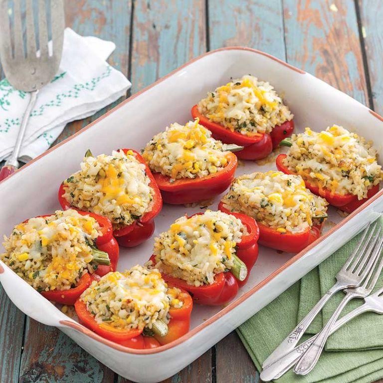 Corn and Rice Stuffed Bell Peppers
