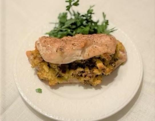 Cornbread and Sausage Filled Chicken Breast