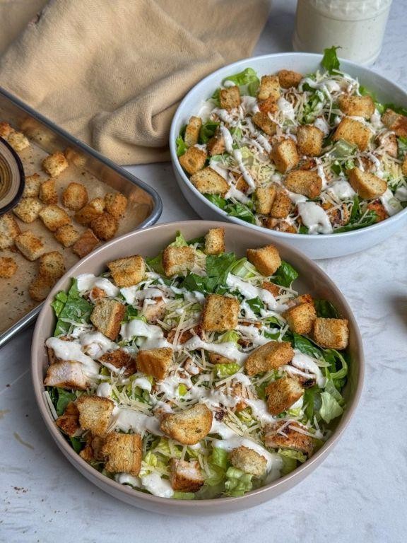 Cottage Cheese Caesar Salad with Grilled Chicken