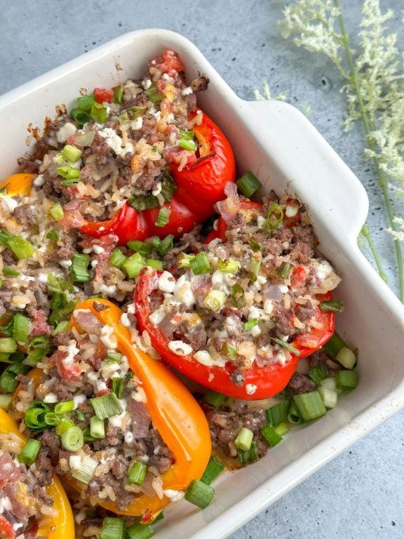 Cottage Cheese and Herb Stuffed Peppers