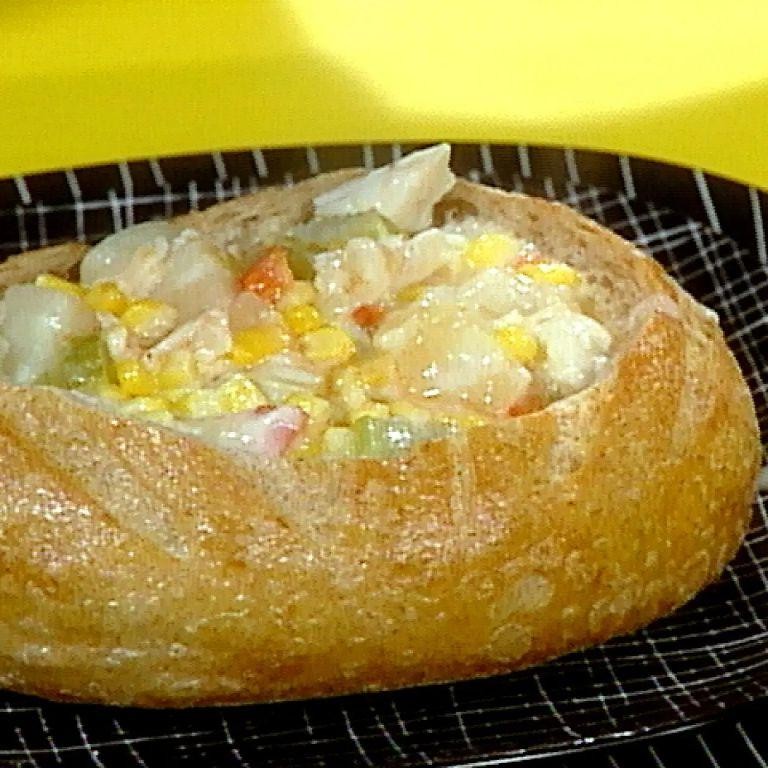 Crab and Corn Chowder Bread Bowl