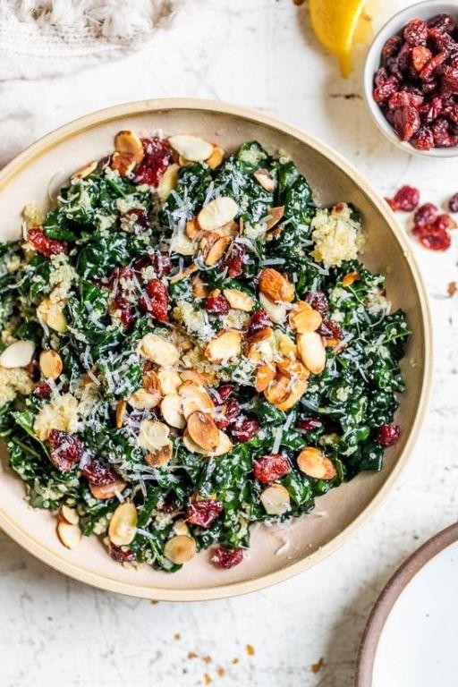 Cranberry Almond Quinoa Kale Salad